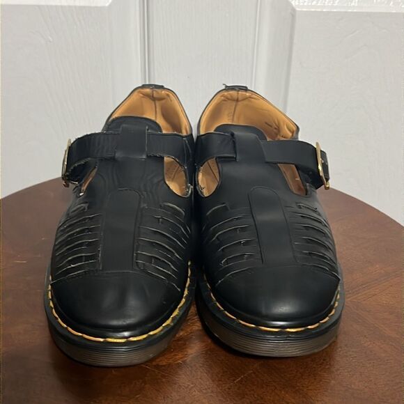 🔥 Dr Martens Mica woven black Leather Sandals Loafers Men 9 -EXCELLENT - England - Picture 7 of 15